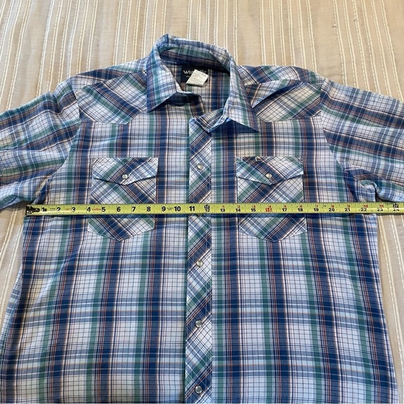 Wrangler Men’s Plaid Long Sleeve Pearl Snap Button Up Western Shirt Large - Picture 6 of 7